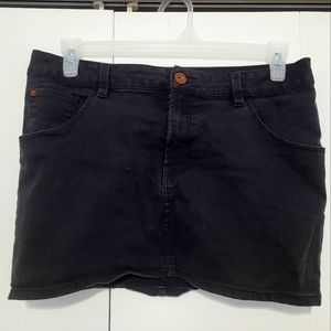 Mini Black Jean Skirt, 5 Pocket Stretch Denim